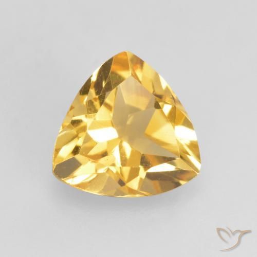 1.11克拉天然黄水晶，胖三角形，VVS-VS
