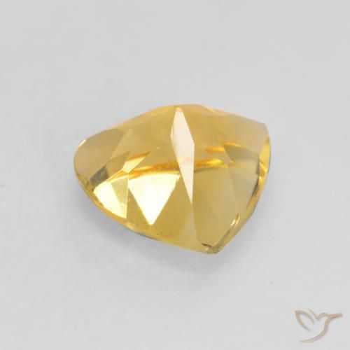 1.11克拉天然黄水晶，胖三角形，VVS-VS