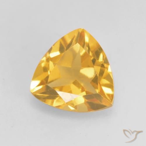 1.14ct 天然 中金 黄水晶, 胖三角形, VVS-VS