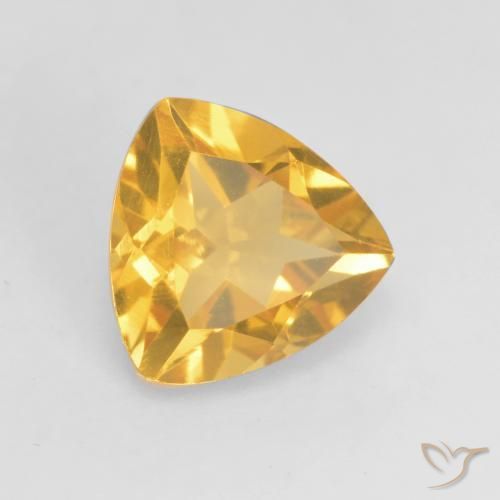 1.14克拉天然黄水晶，胖三角形，VVS-VS