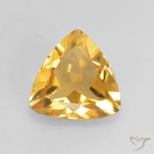 1.03ct 天然 深金橙色 黄水晶, 胖三角形, VVS-VS
