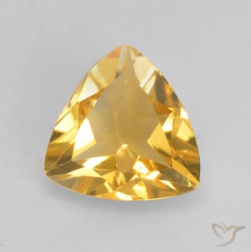 0.93ct 天然 中金 黄水晶, 胖三角形, VVS-VS