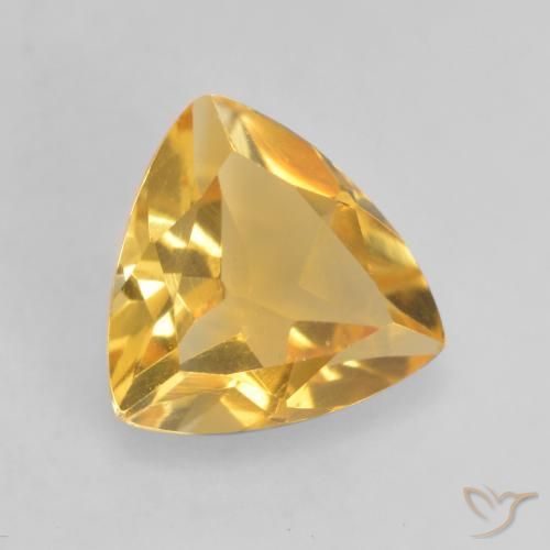 0.93克拉天然黄水晶，胖三角形，VVS-VS