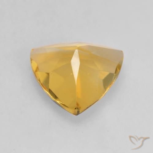 0.93克拉天然黄水晶，胖三角形，VVS-VS