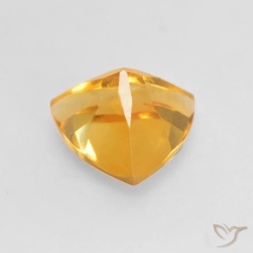1.02克拉天然黄水晶，胖三角形，VVS-VS