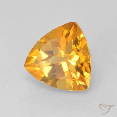 1.16克拉天然黄水晶，胖三角形，VVS-VS