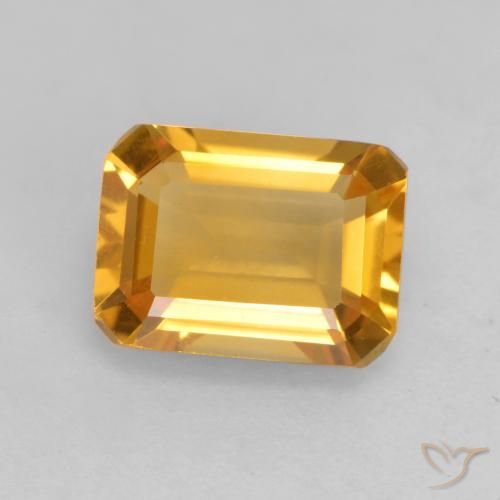 1.52ct 天然 深金橙色 黄水晶, 祖母绿式切割, VVS-VS