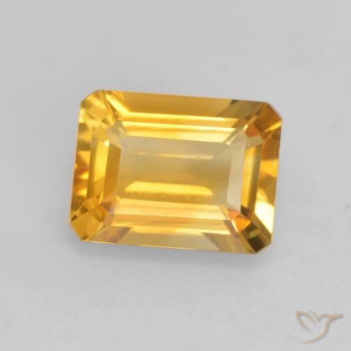 1.44ct 天然 深金橙色 黄水晶, 祖母绿式切割, VVS-VS