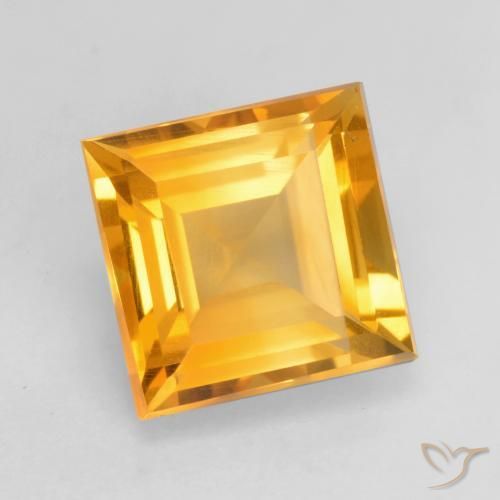 1.76克拉天然黄水晶，正方形，VVS-VS
