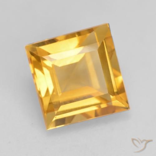 1.74克拉天然黄水晶，正方形，VVS-VS