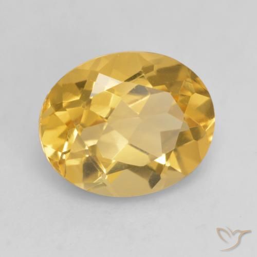 3.34克拉天然黄水晶，椭圆形，VVS-VS