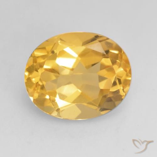 3.47ct 天然 亮金 黄水晶, 椭圆形, VVS-VS