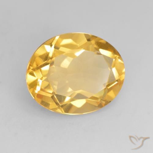 3.14克拉天然黄水晶，椭圆形，VVS-VS