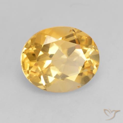 3.42克拉天然黄水晶，椭圆形，VVS-VS