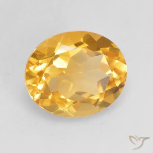 3.79克拉天然黄水晶，椭圆形，VVS-VS