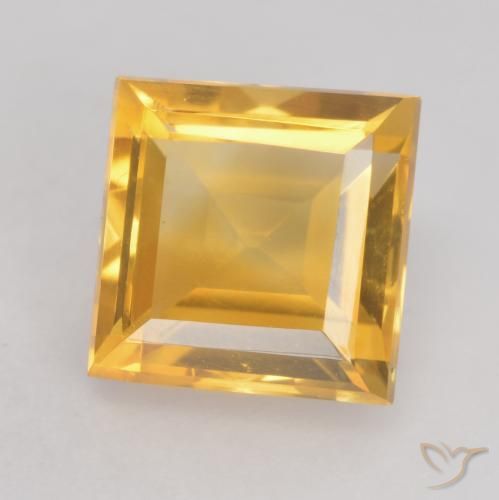 1.64ct 天然 深金橙色 黄水晶, 正方形, VVS-VS