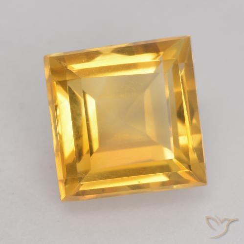 1.64克拉天然黄水晶，正方形，VVS-VS