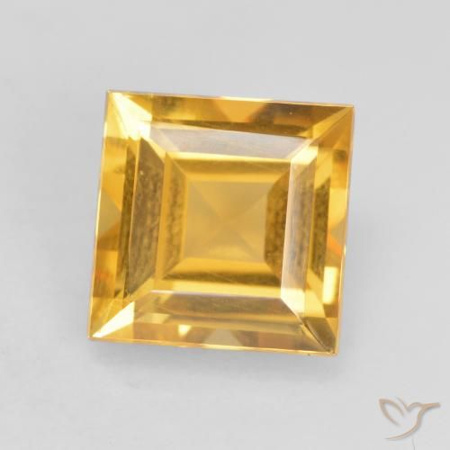 1.73ct 天然 深金色 黄水晶, 正方形, VVS-VS