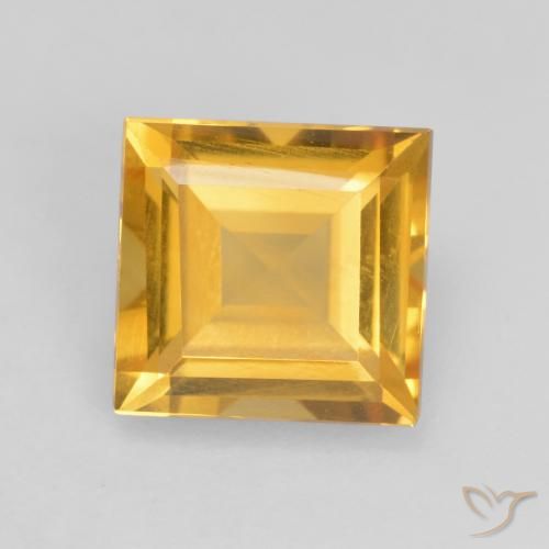 1.56ct 天然 亮金 黄水晶, 正方形, VVS-VS
