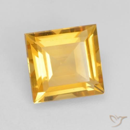 1.56克拉天然黄水晶，正方形，VVS-VS