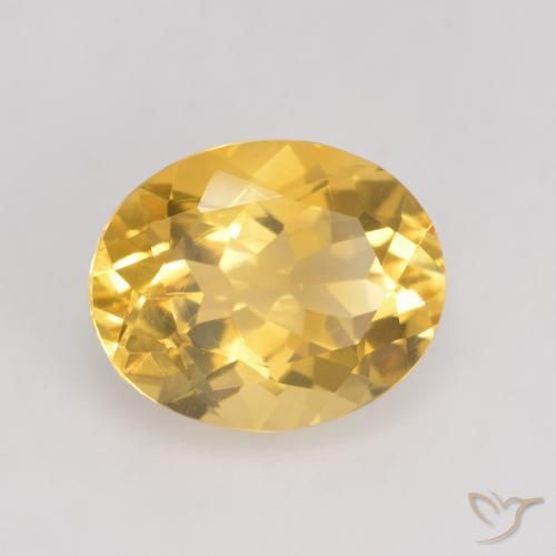 3.43克拉天然黄水晶，椭圆形，VVS-VS