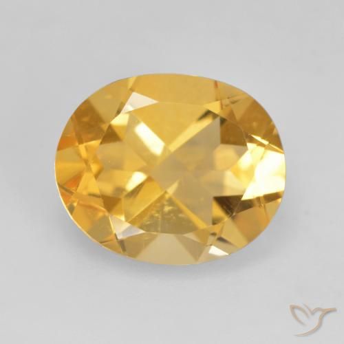 3.42克拉天然黄水晶，椭圆形，VVS-VS