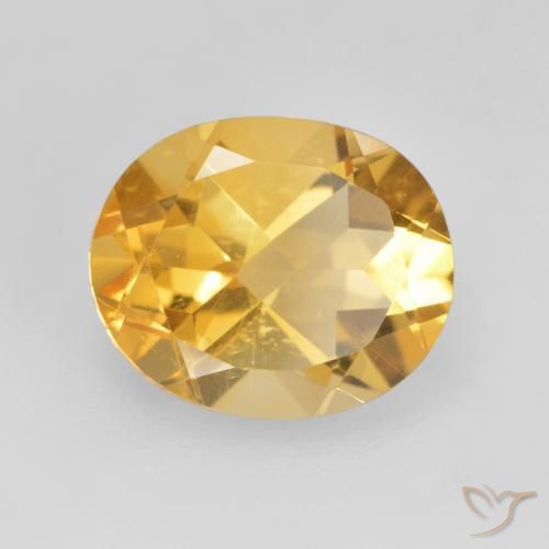 3.42克拉天然黄水晶，椭圆形，VVS-VS