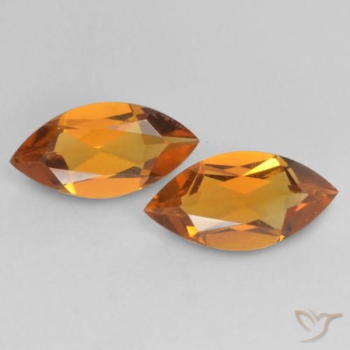 0.89ctw 天然 中橙 黄水晶, 榄尖形, VVS-VS