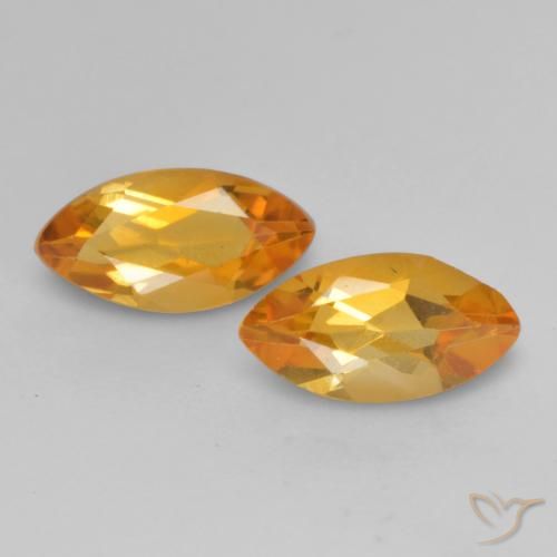 0.95ctw 天然 中橙 黄水晶, 榄尖形, VVS-VS