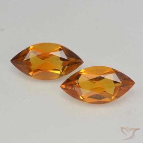 0.97ctw 天然 中橙 黄水晶, 榄尖形, VVS-VS