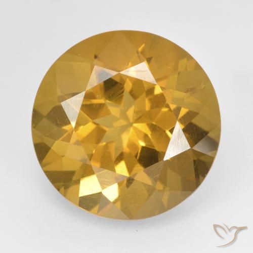 8.60ct 天然 金橙色 黄水晶, 圆形的, VVS-VS