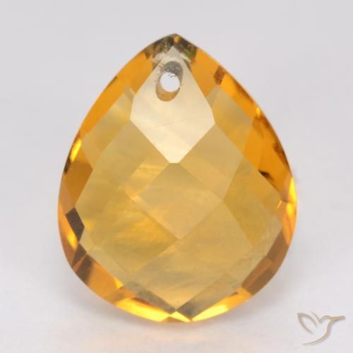 3.84ct 天然 中浅橙金 黄水晶, 梨形, VVS-VS