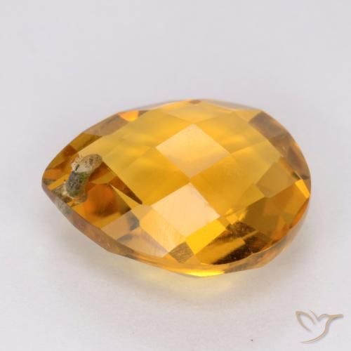 3.84克拉天然黄水晶，梨形，VVS-VS