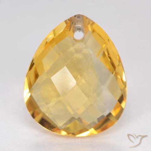3.50ct 天然 中金 黄水晶, 梨形, VVS-VS