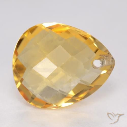 3.50克拉天然黄水晶，梨形，VVS-VS