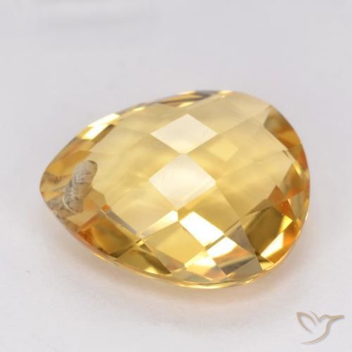 3.50克拉天然黄水晶，梨形，VVS-VS