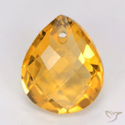 3.76ct 天然 中浅橙金 黄水晶, 梨形, VVS-VS