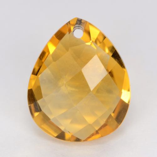 3.55克拉天然金色黄水晶，梨形，12.1×10毫米，VVS-VS