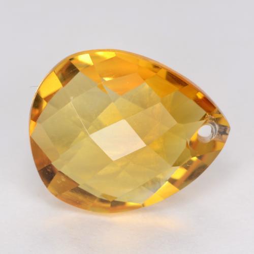 3.55克拉天然金色黄水晶，梨形，12.1×10毫米，VVS-VS
