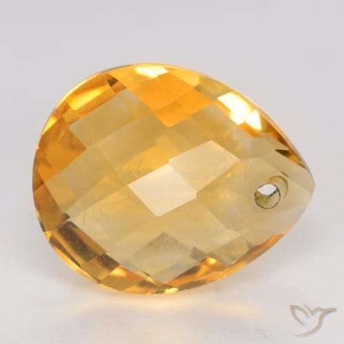 3.72克拉天然黄水晶，梨形，VVS-VS
