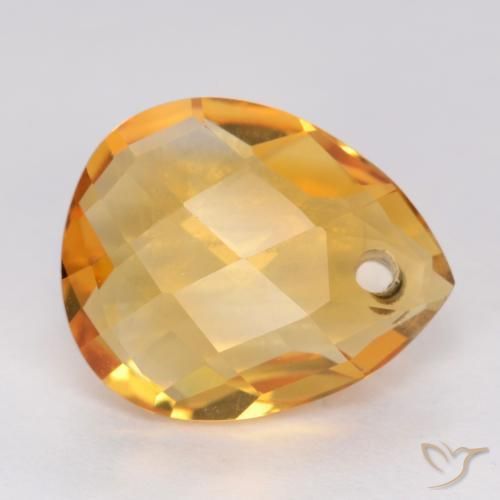3.46克拉天然黄水晶，梨形，VVS-VS
