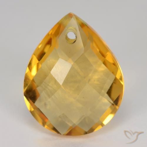 3.52ct 天然 深金色 黄水晶, 梨形, VVS-VS