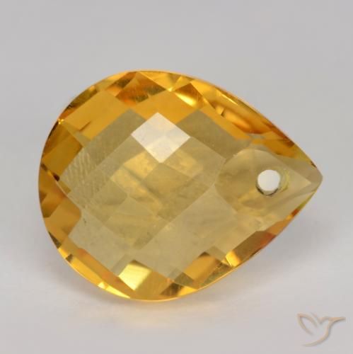 3.52克拉天然黄水晶，梨形，VVS-VS