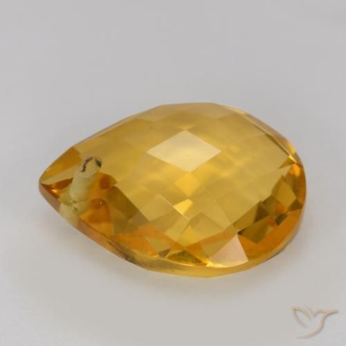 3.52克拉天然黄水晶，梨形，VVS-VS