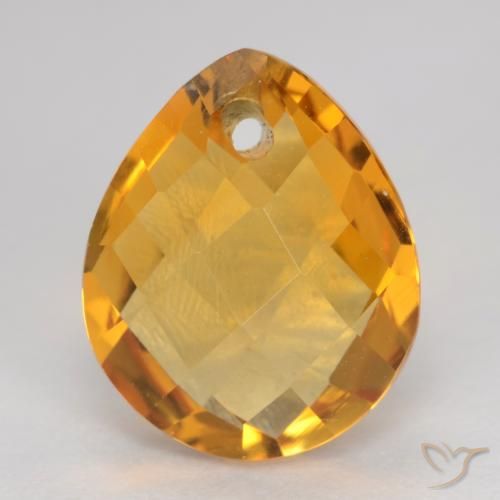 3.67ct 天然 深橙金 黄水晶, 梨形, VVS-VS