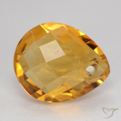 3.67克拉天然黄水晶，梨形，VVS-VS