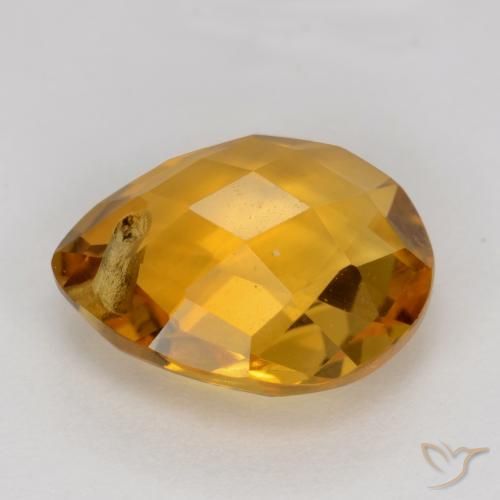 3.67克拉天然黄水晶，梨形，VVS-VS