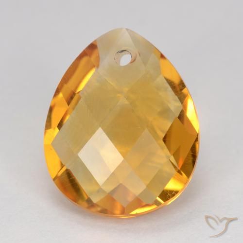 3.38ct 天然 中橙 黄水晶, 梨形, VVS-VS