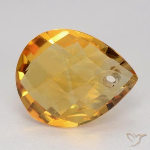 3.37克拉天然黄水晶，梨形，VVS-VS