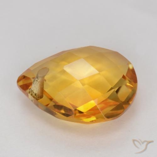 3.37克拉天然黄水晶，梨形，VVS-VS